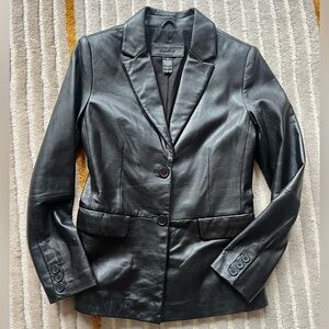 Jaclyn Smith Classic Black 100% Leather Jacket